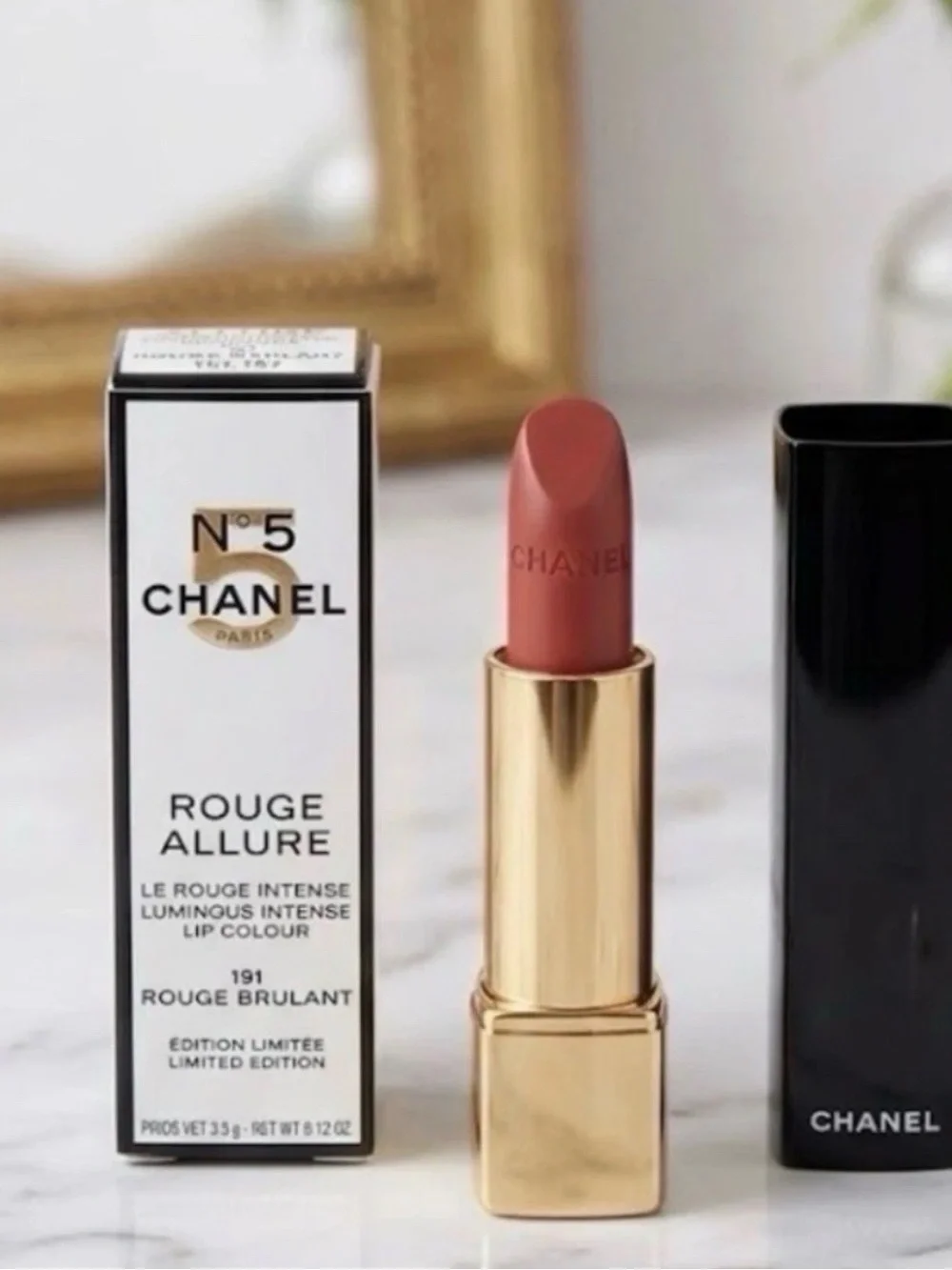 CHANEL LIPSTICK ROUGE ALLURE LIM EDITION N°5 HOLIDAY COLLECTION 191 ROUGE BRÛLAN